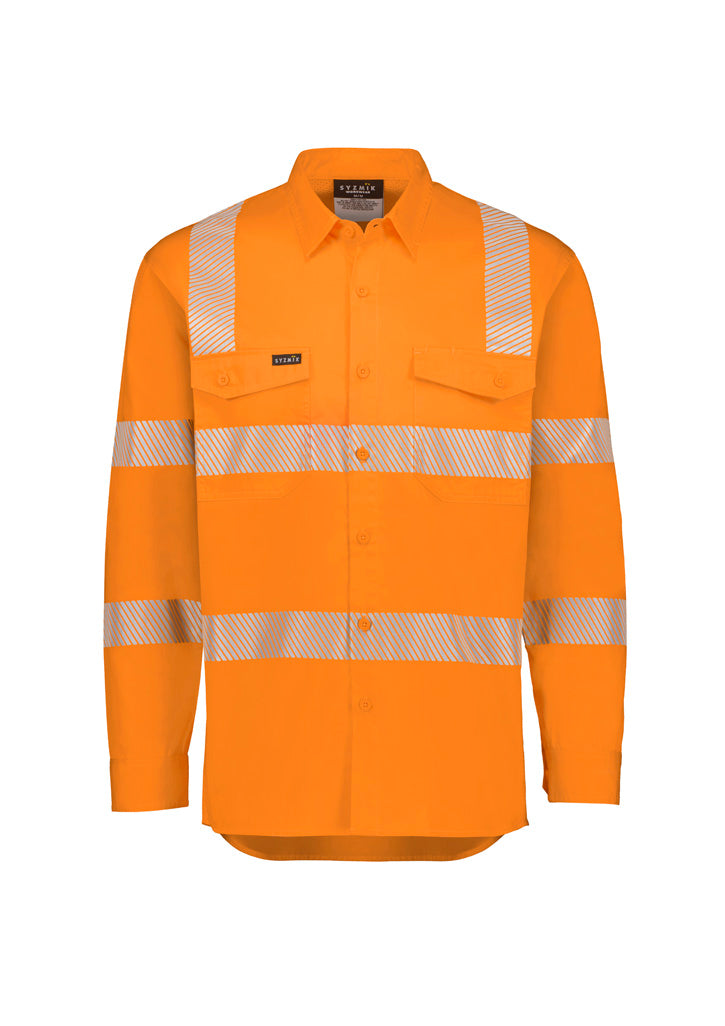 Mens VIC Rail Shirt - Segmented Tape Vic Rail Orange back