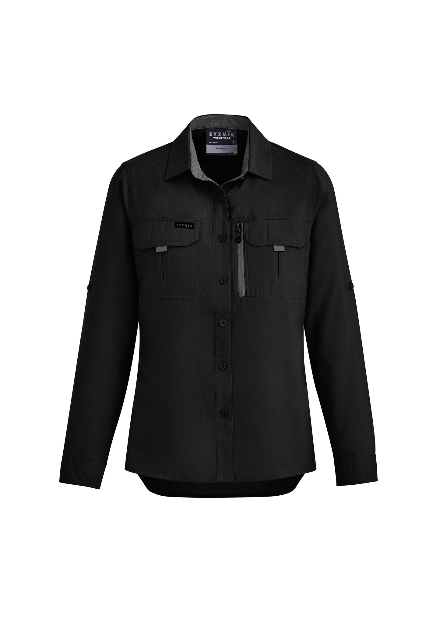 Womens Outdoor Long Sleeve Shirt Black front