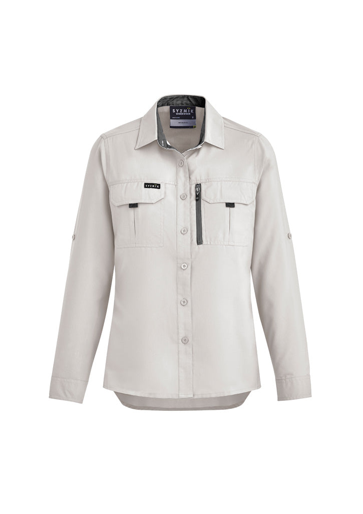 Womens Outdoor Long Sleeve Shirt Natural front