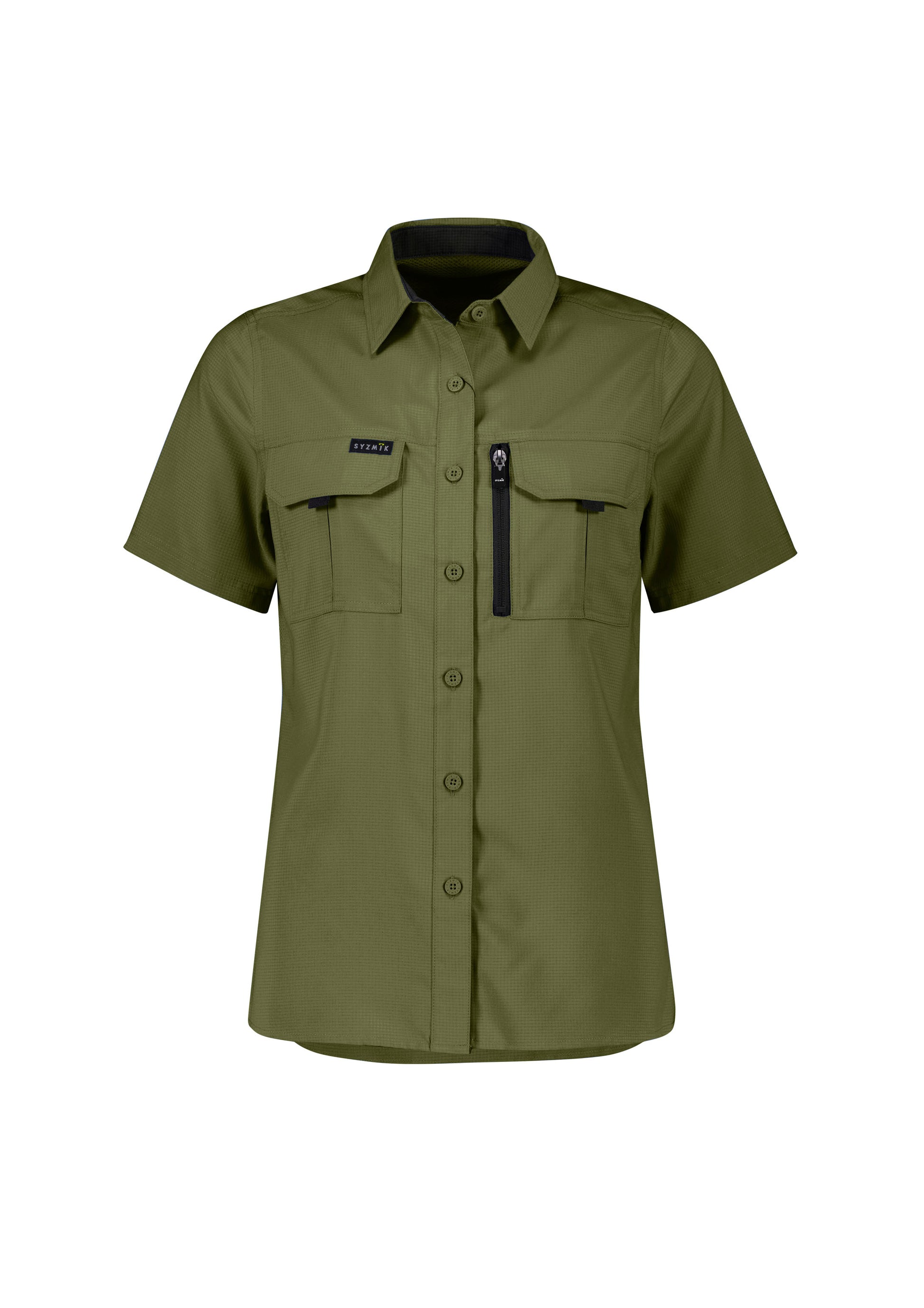 Womens Outdoor Short Sleeve Shirt Army back