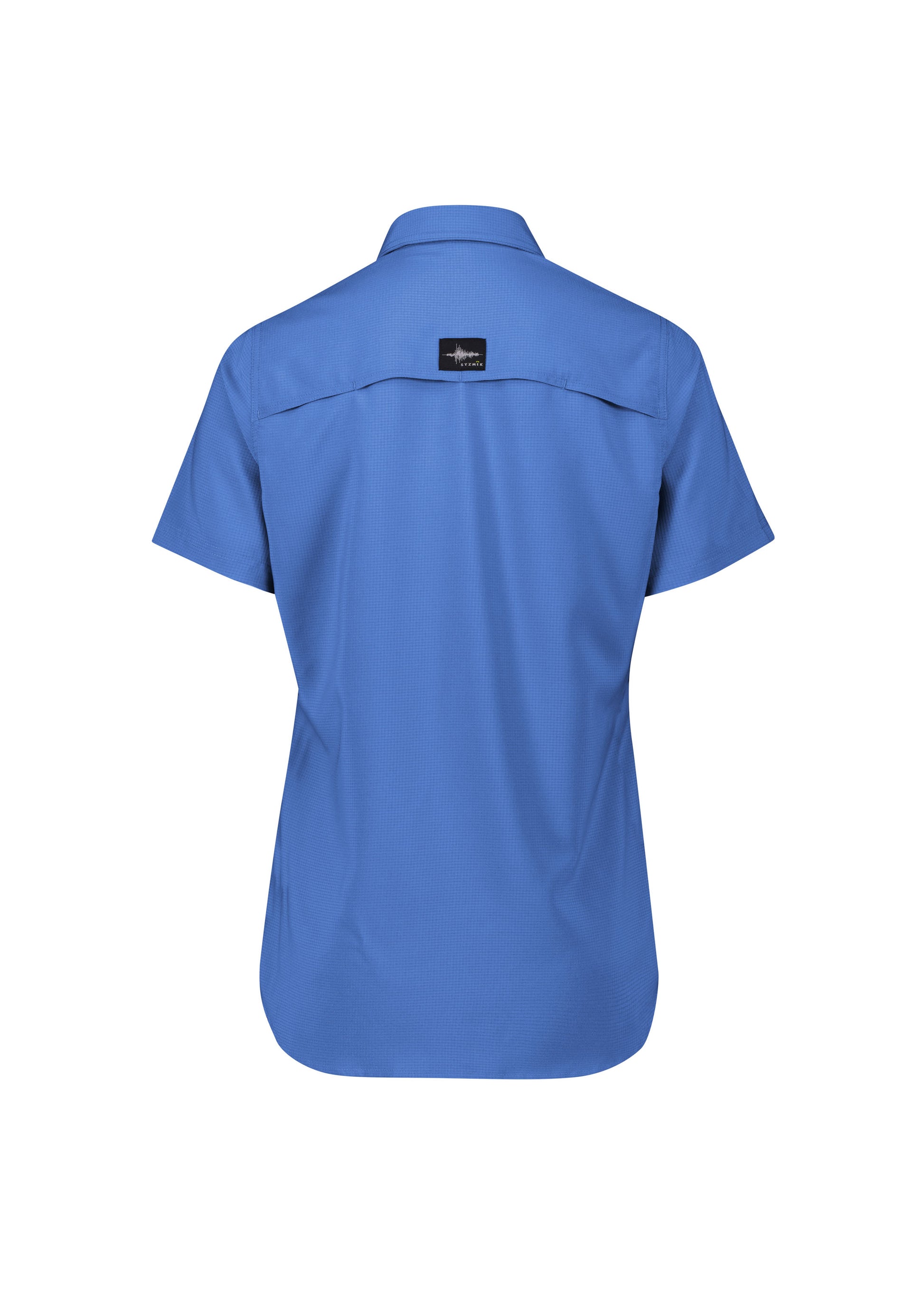 Womens Outdoor Short Sleeve Shirt Blue back