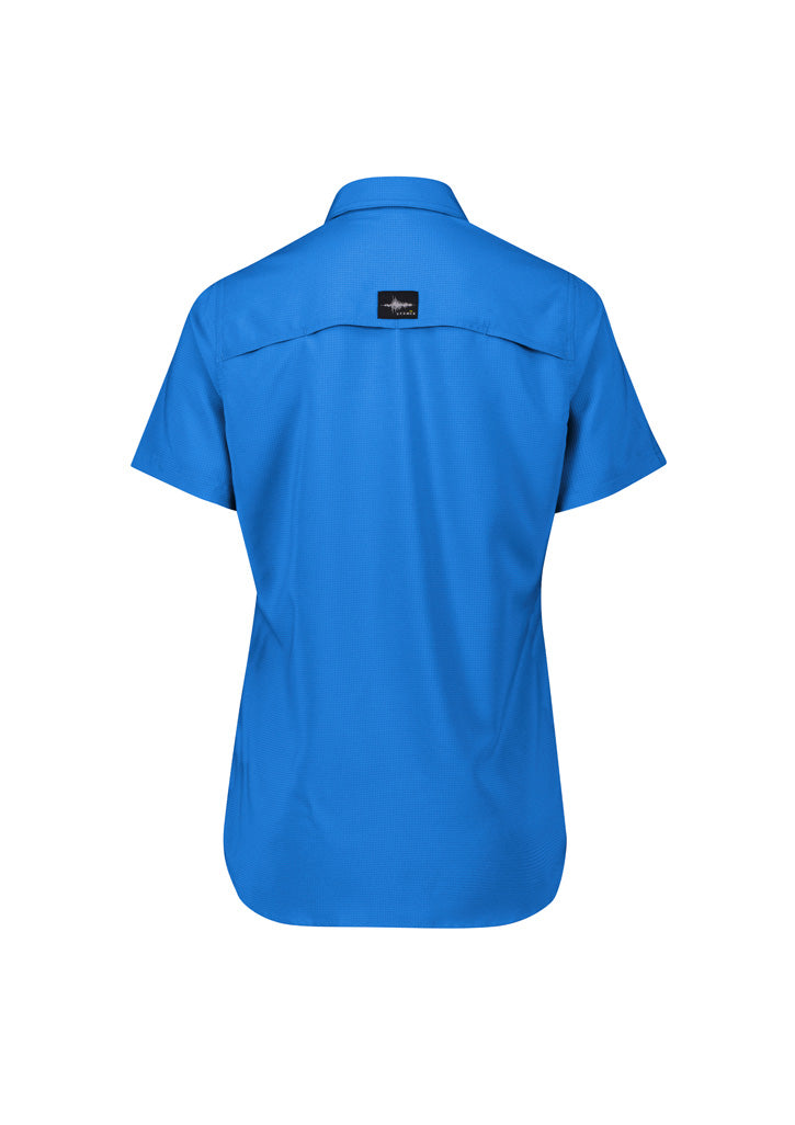 Womens Outdoor Short Sleeve Shirt Cobalt back