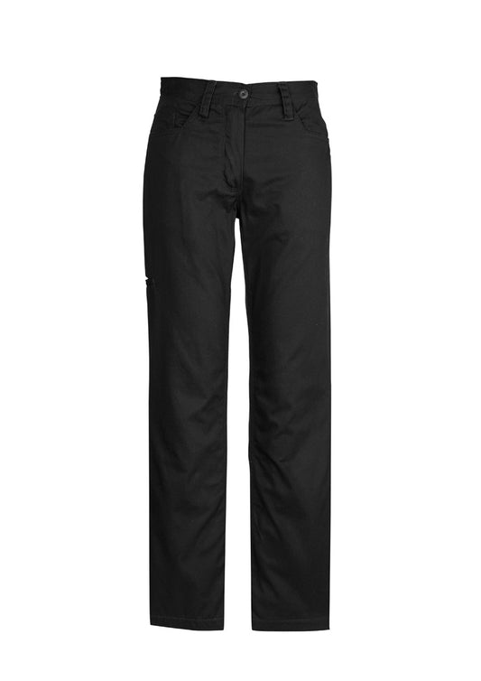 Womens Plain Utility Pant Black front