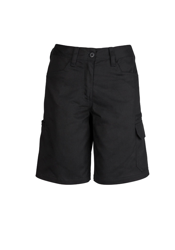 Womens Plain Utility Short Black front