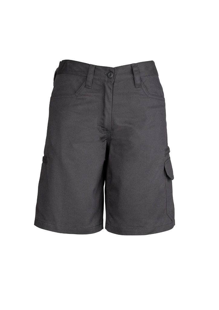 Womens Plain Utility Short Charcoal front