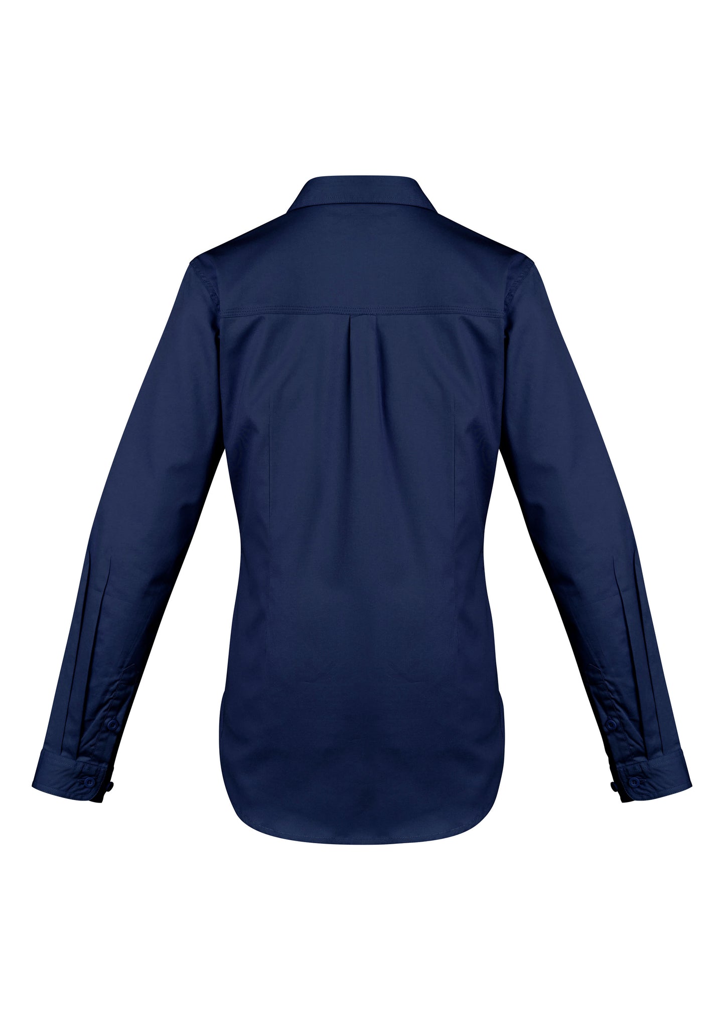 Womens Lightweight Tradie Long Sleeve Shirt Blue back
