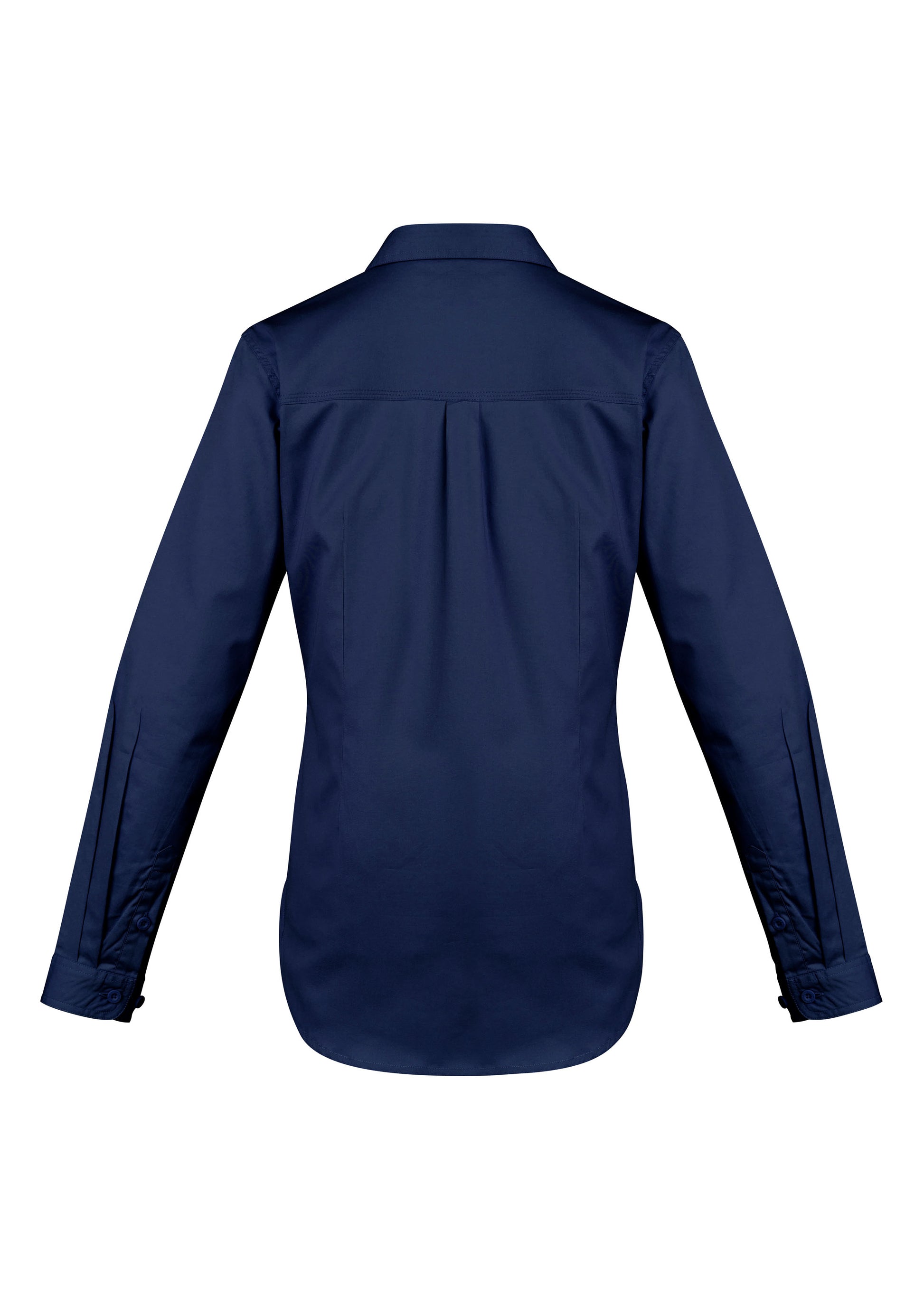 Womens Lightweight Tradie Long Sleeve Shirt Blue back