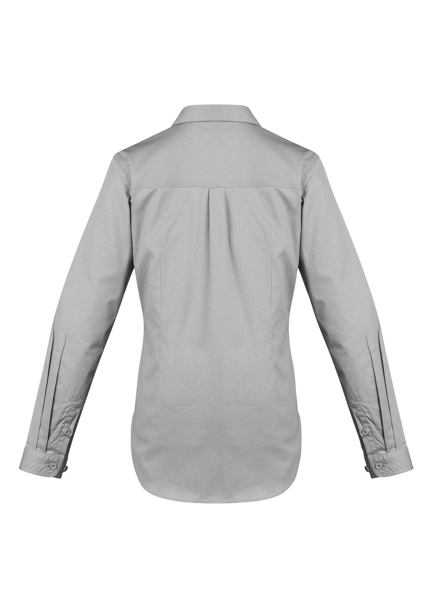 Womens Lightweight Tradie Long Sleeve Shirt Grey back
