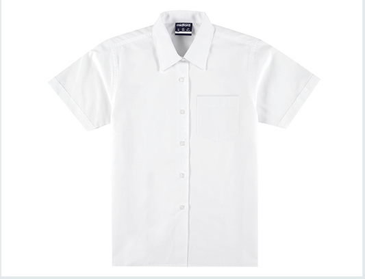 Deni High Ladies Short Sleeve Open Neck Blouse