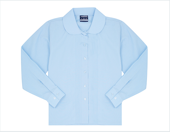Midford Girls Long Sleeve Pin Tuck School Blouse