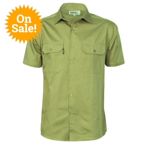 Dnc Cotton Drill Work Shirt - Short Sleeve Xs / Khaki Workwear
