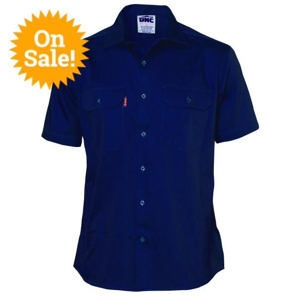 Dnc Cotton Drill Work Shirt - Short Sleeve Xs / Navy Workwear