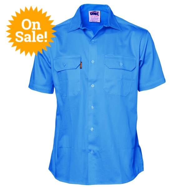 Dnc Cotton Drill Work Shirt - Short Sleeve Xs / Sky Workwear