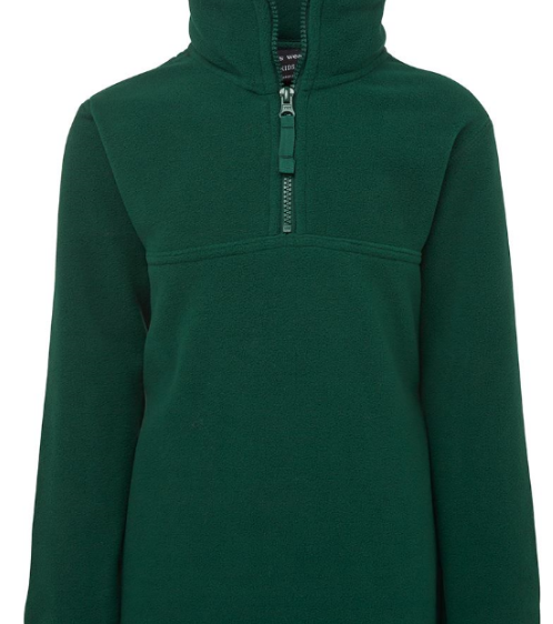 JB's Wear Kids 1/2 Zip Polar Jumper - MAYRUNG PUBLIC SCHOOL - Bottle Green